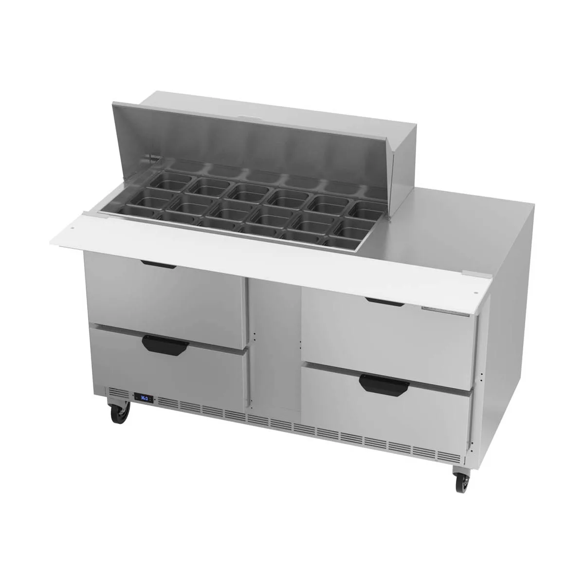 Beverage Air SPED60HC-18M-4 60" Mega Top Sandwich/Salad Prep Table w/ 4 Drawers, 18 Pans