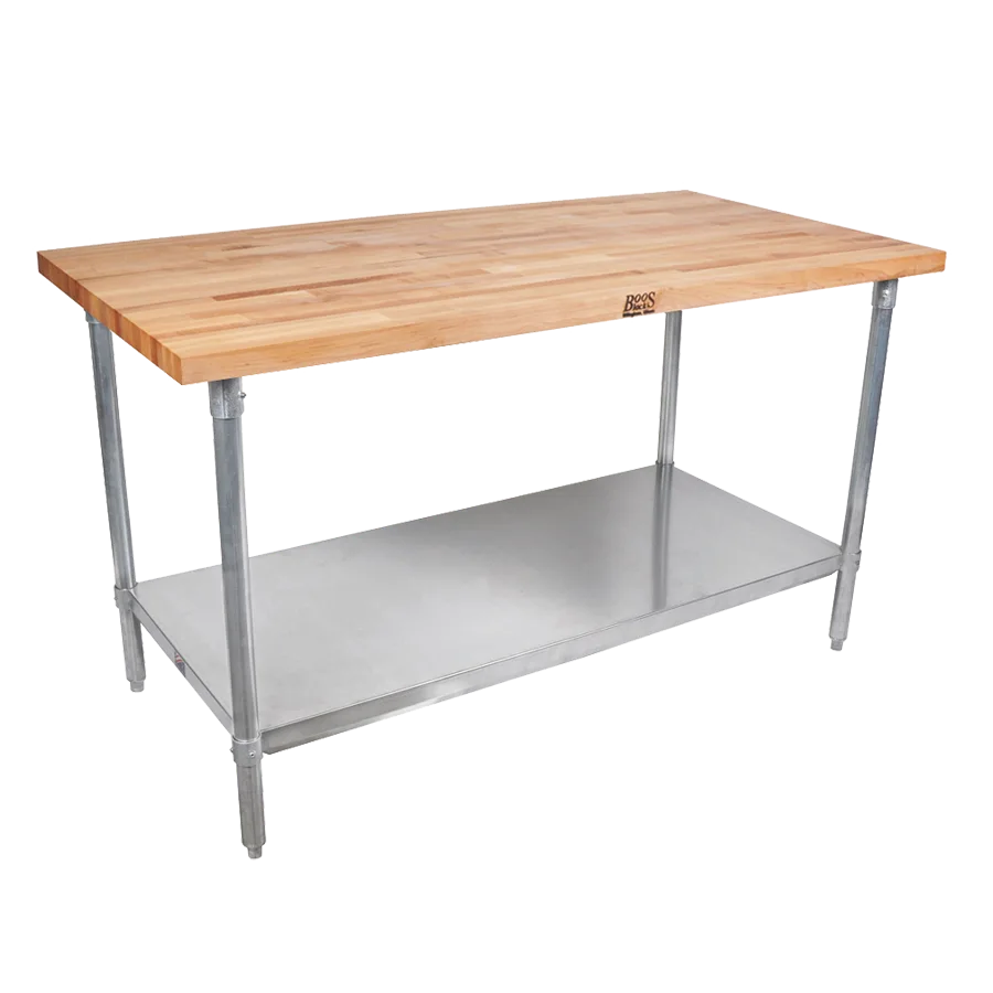 John Boos JNS06-X Work Table, Wood Top, 96"W X 24"D X 35"H Overall Size