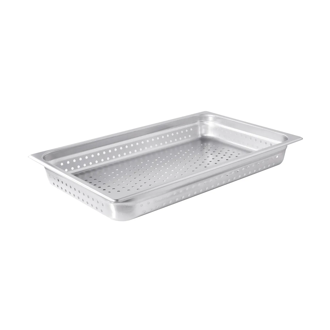 CAC China SSPF-25-2P Stainless Steel Steam Table Pan, 1/1, 2-1/2", Perforated, Anti‑Jam, 25‑Gauge