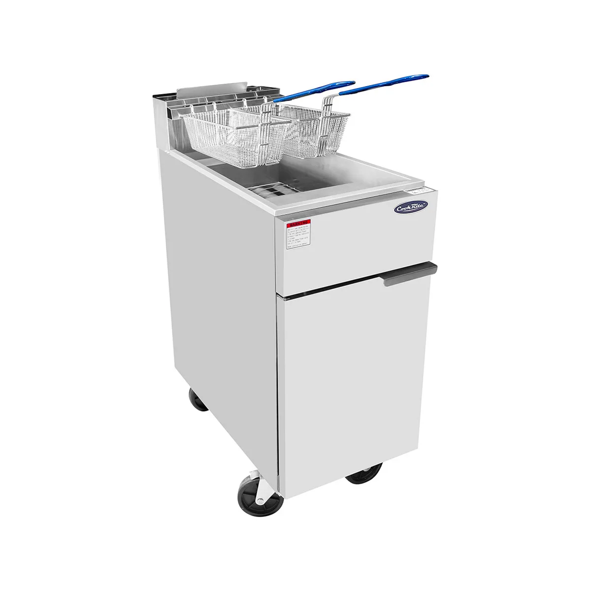 Atosa USA ATFS-40-LP Full Pot Floor Model LP Gas Fryer w/ 40 Lbs, (2) Baskets, 90.000 BTU