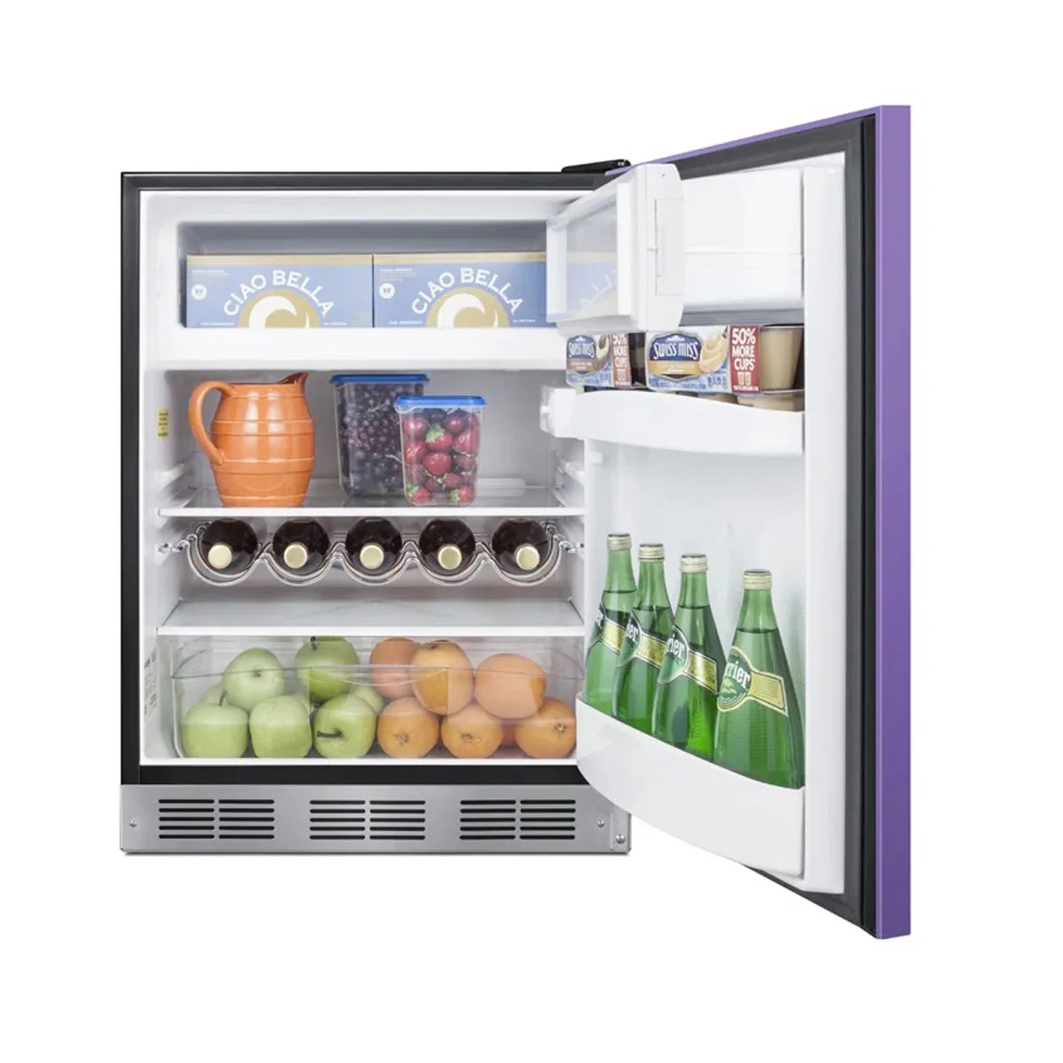 Summit BRF631BKPADA 23" Undercounter Freezer in Black, w/ Lavender Purple Door, ADA Compliant, 5.1 cu. ft.