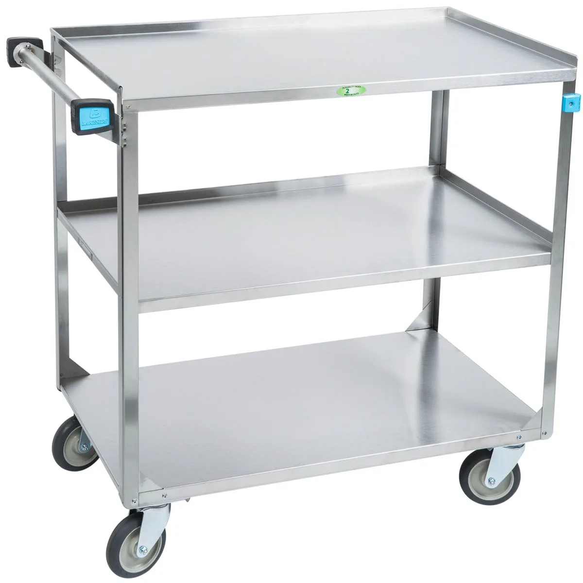 Lakeside 459 54" Handler™ 3-Shelf Stainless Steel Heavy Duty Utility Cart