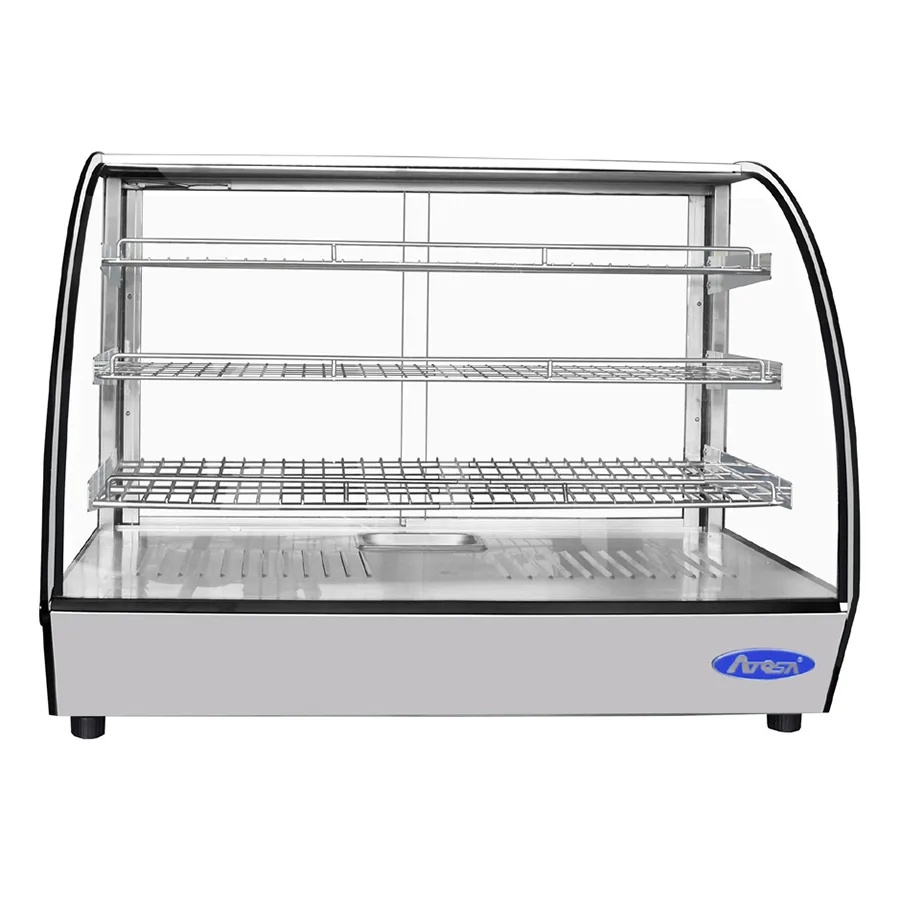 Atosa USA CHDC-56 35" Countertop Heated Display Case, (2) Door, (3) Shelves, 5.7 Cu. Ft. Capacity