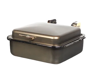 Spring USA 2384-597 Server, 6 Qt Chafing Dish, 15-3/8" x 15-3/8" x 7" Bronze/Gold, Induction Ready