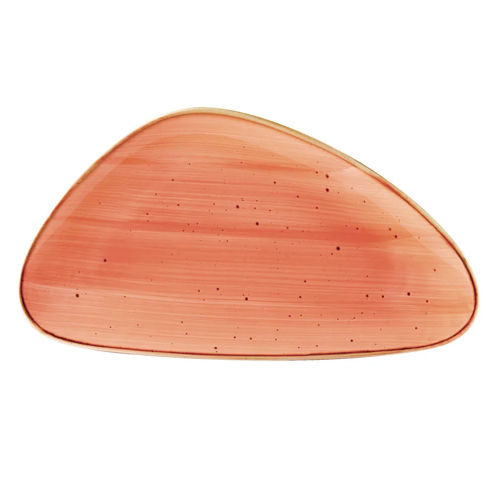 CAC China TUS‑T41‑CRL Tucson Plate, 13-1/8" x 7-1/4", Porcelain Coral, Dishwasher Safe - Dozen