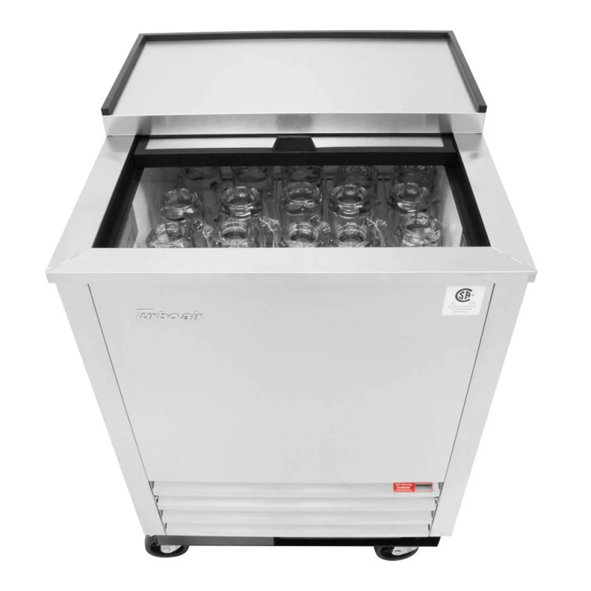 Turbo Air TBC-24SD-GF-N6 25" Stainless Glass Froster, 48 Mugs Capacity