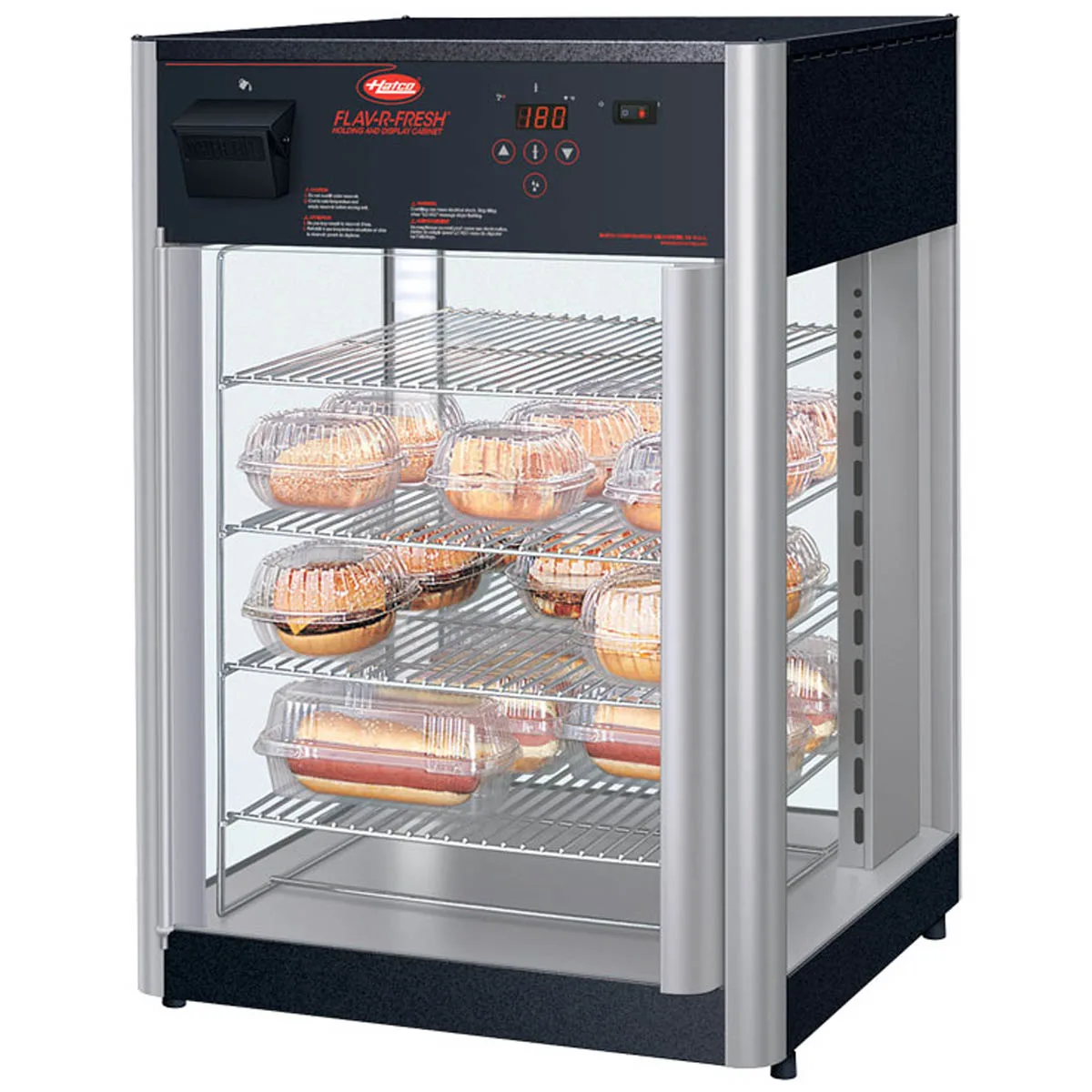 Hatco FDWD-1X-120-QS 19" Countertop Hot Food Display Case, Pizza Merchandiser w/ 4 Levels