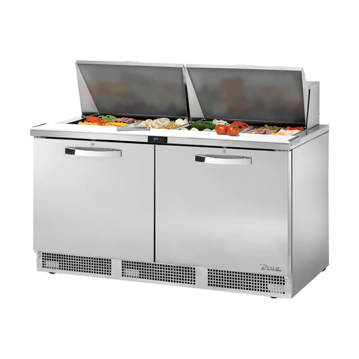 True TFP-64-24M-HC~SPEC3 64" Mega Top Sandwich/Salad Prep Table w/ 2 Doors, 24 Pans