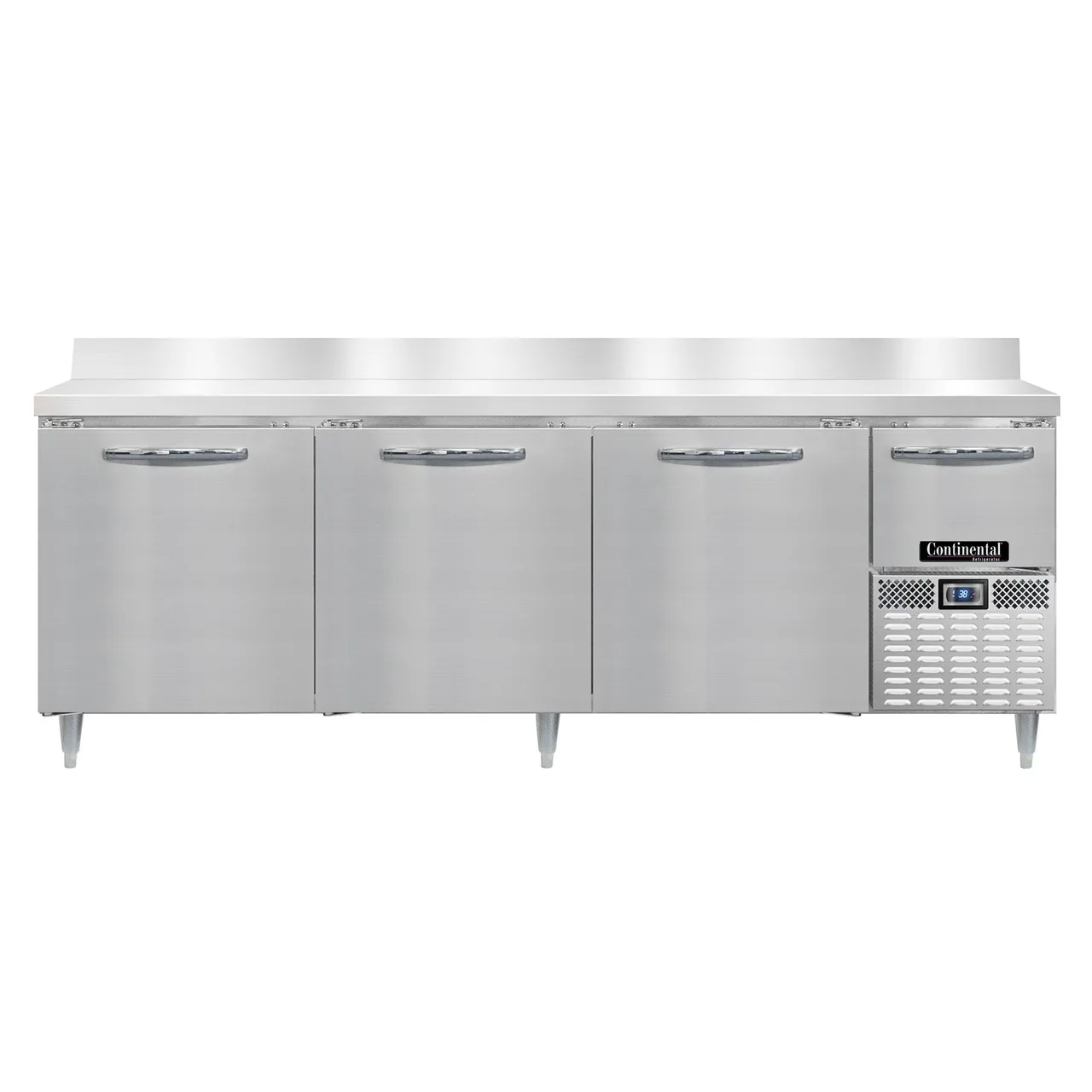 Continental Refrigerator DRA93NSSBS 93" Worktop Refrigerator w/ 3 Full & 1 Half Doors