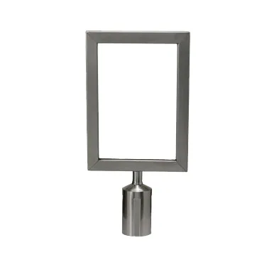 Winco CGSF-12S Steel Sign Frame for CGS-38K Stanchions, Stainless Steel