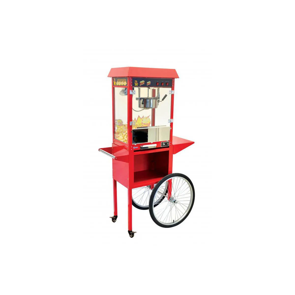Omcan USA 44134 (44134) Popcorn Machine Trolley, (2) 24" Diameter Rear Wheels