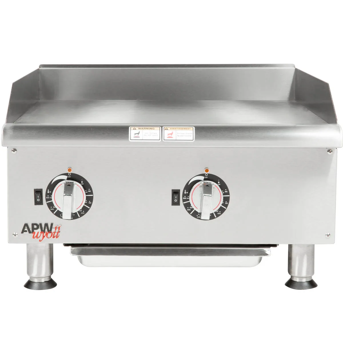 APW Wyott EG-24S Countertop Electric Griddle with 24" x 19.5" Surface, Thermostatic Controls, 208/240v 