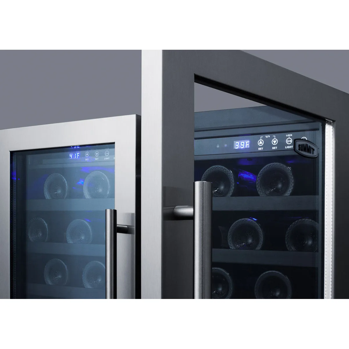 Summit SWC3066B 30" Glass Door Wine Refrigerator, Dual Temperature, 66 Bottles
