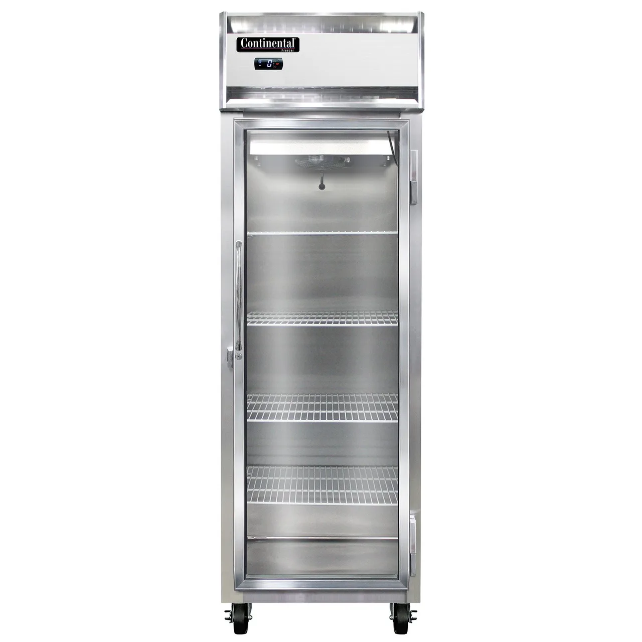 Continental Refrigerator 1FNSAGD 26" 1-Section Reach-In Freezer, Glass Door, Top Mounted, 20 cu. ft., Stainless Steel