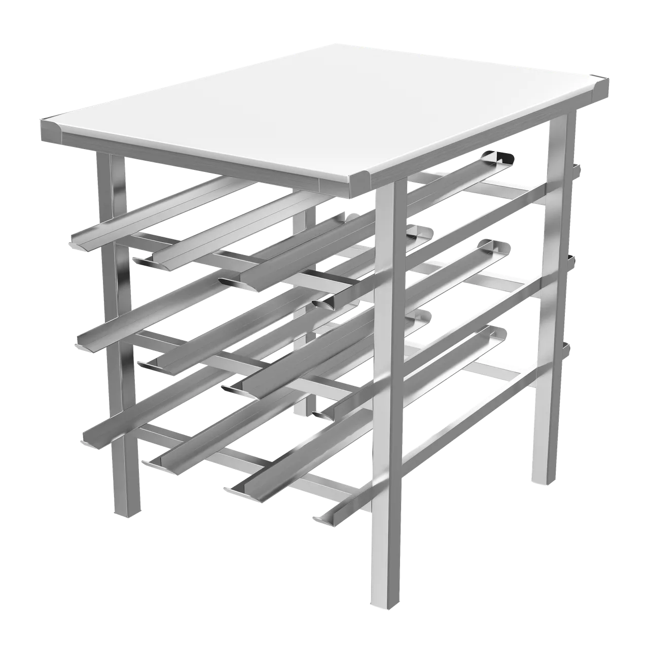 Winholt CR-54PT-ST Mobile Can Storage Rack, 25.25"W x 35"L x 32.5"H, 54 #10 Can Capacity, Aluminum Frame, Poly Top