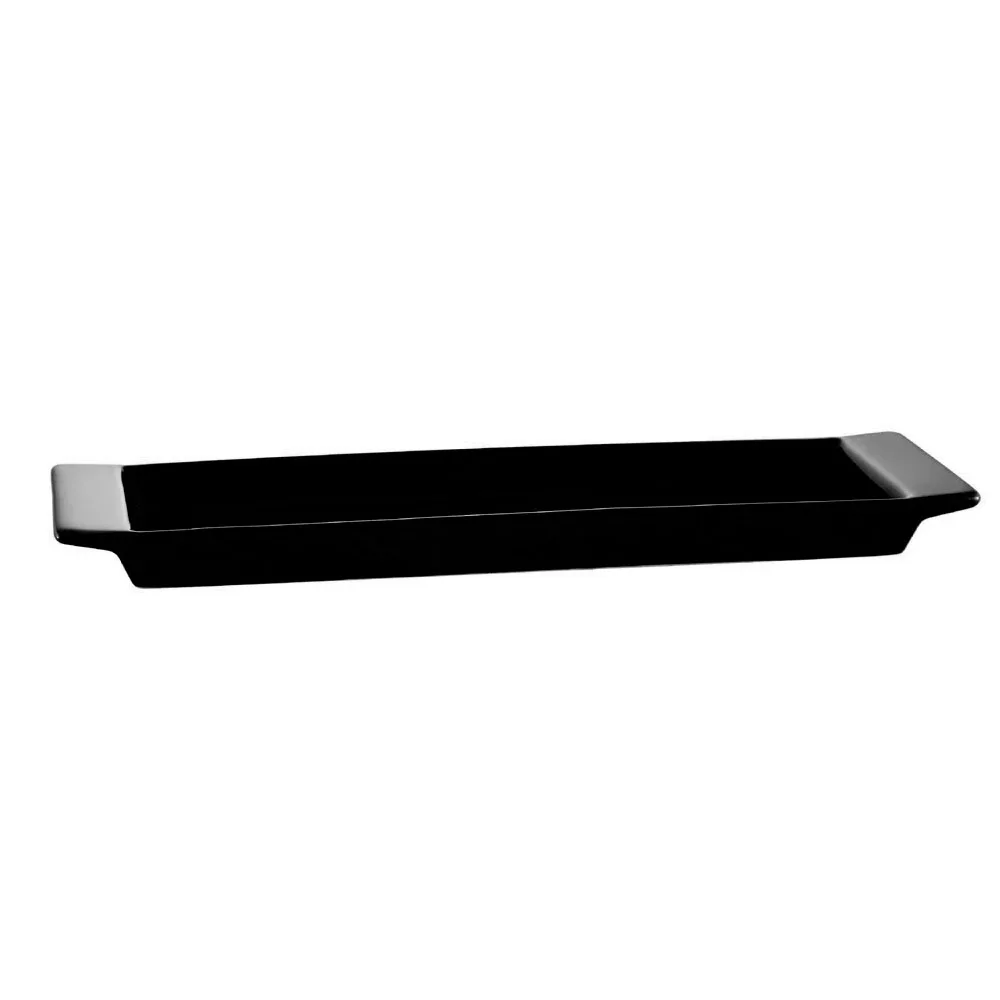 CAC China F-3S-BLK Fortune Tray – 12" x 3-1/2" x 3/4", Porcelain, Black, Dishwasher Safe – 1 Dozen