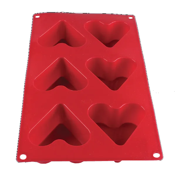Thunder Group PLBM002S Baking Mold, 4-2/5 Oz. -40° - 550°F Temperature Range (6) Heart Cavities