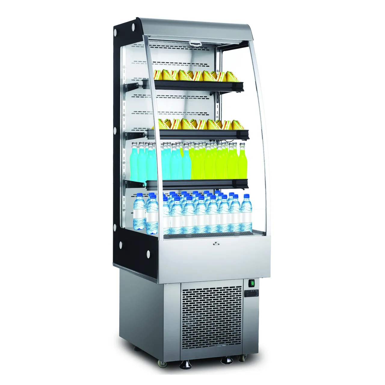 Omcan USA 25825 24" Vertical Open Air Merhandiser, Self-Contained, 3 Shelves, 8.9 cu ft.