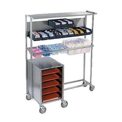 Lakeside 2610 Tray Starter Station, Stainless Steel, Mobile, 14x18in Tray Capacity