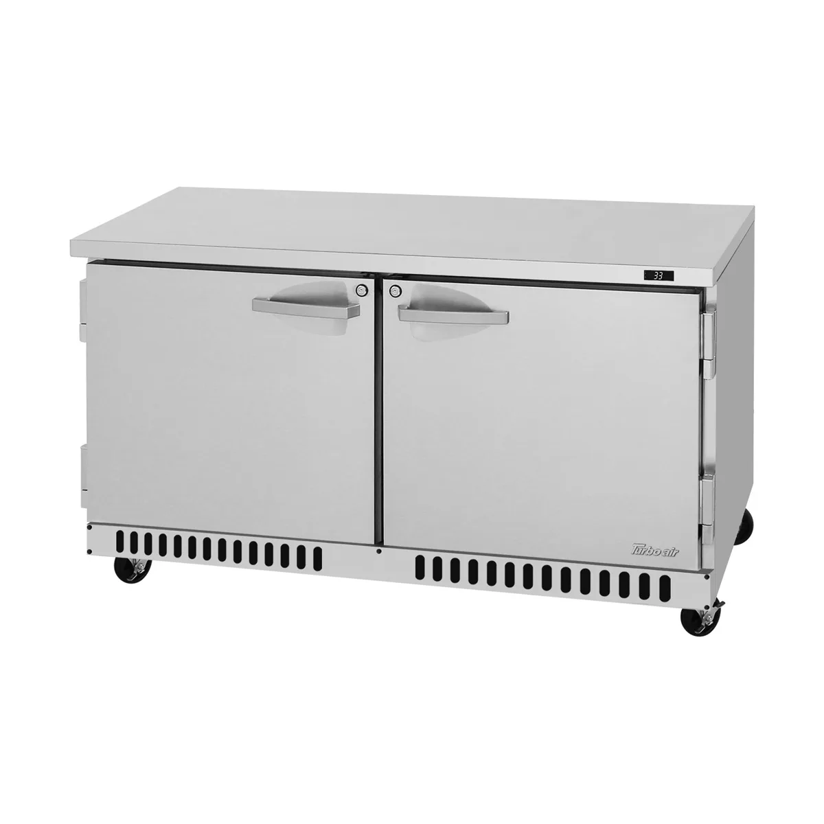 Turbo Air PUR-60-FB-N 60" 2-Section Undercounter Refrigerator w/ 2 Doors, 14.8 cu. ft.