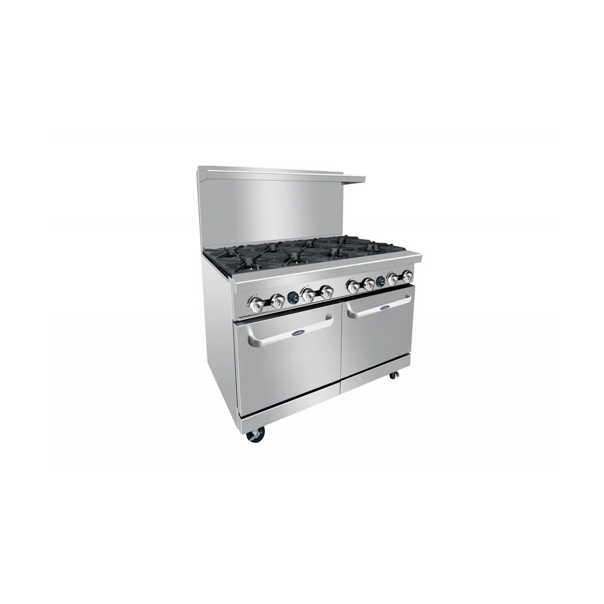 Atosa USA AGR-8B-NG 48“ Gas Restaurant Range, (2) Space Saver Ovens, (8) Open Burners