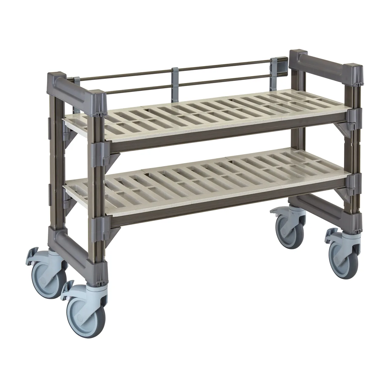 Cambro EXMU143627V2480 Camshelving® Elements 2-Shelf Vented Mobile Shelving Unit - 14" x 36" x 27"