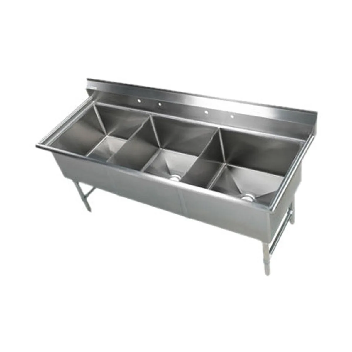 Klinger's Trading EIT3 77" Three Compartment Sink, 24"W x 24"L Bowl Without Drainboard