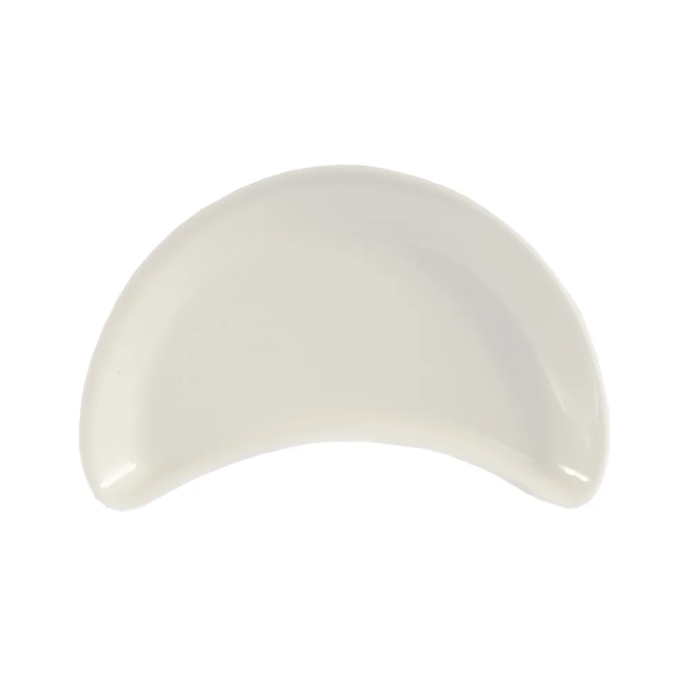 CAC China CRS-9 Cres. Plate, 8-3/4" x 4-5/8" x 1", White Ceramic, Dishwasher Safe - Dozen