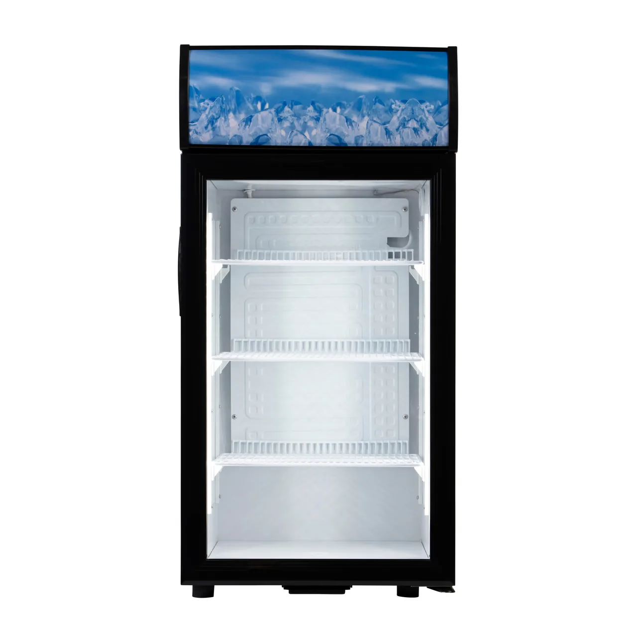 Adcraft CDRF-1D/2.7 18" Countertop Merchandising Refrigerator in Black, 2.7 cu. ft.