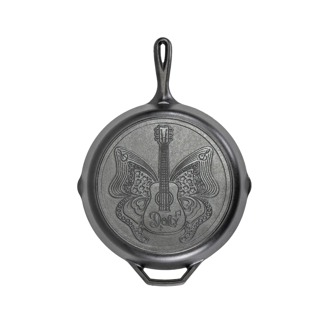 Lodge L10SKDLY 12" Skillet with Dolly Logo, Commercial Frying Pan, 12-13" Top Diameter, Cast Iron
