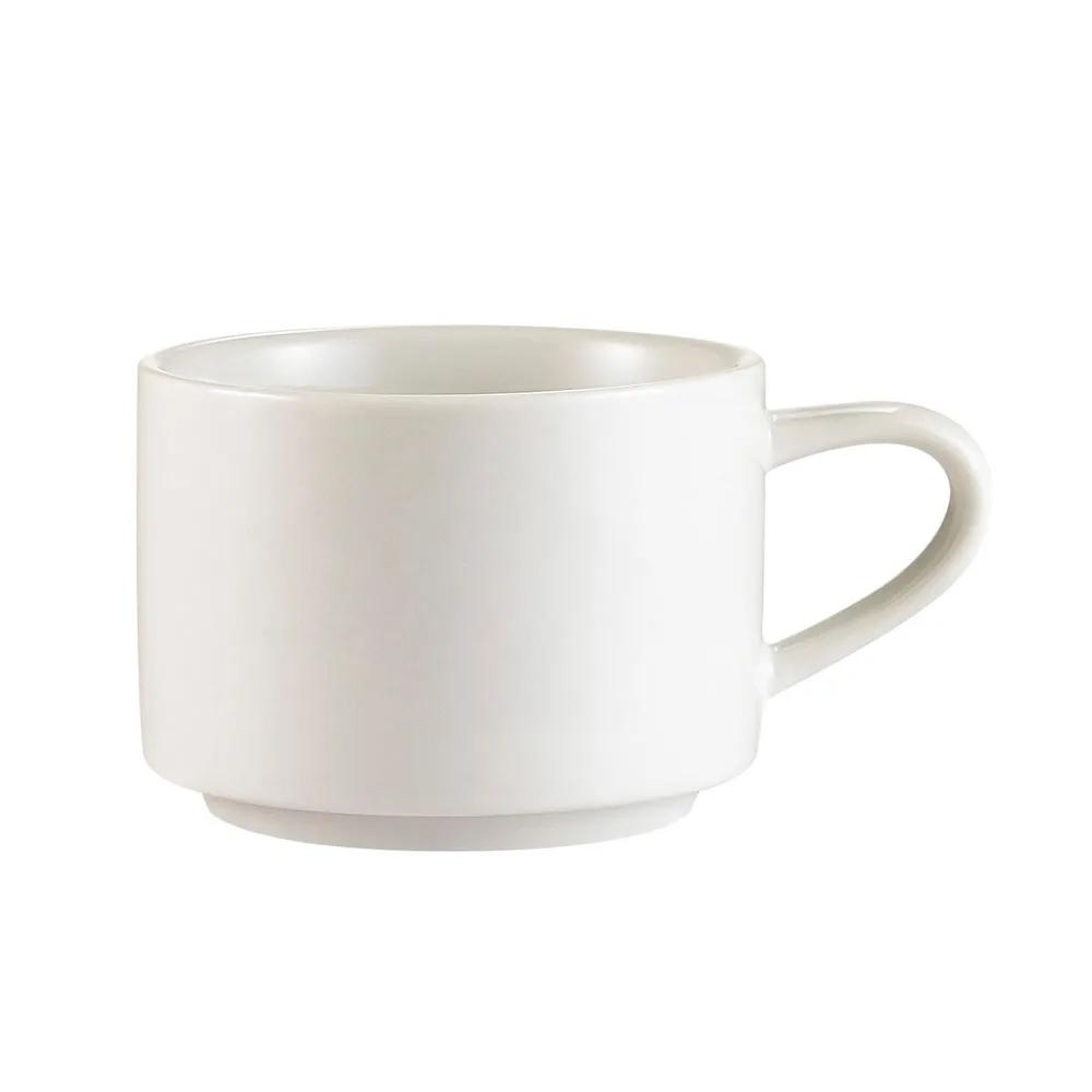 CAC China RCN-23 Clinton Coffee Cup, 7.5 Oz 3.25" Dia x 2.25" H White Porcelain Stackable-1Dozen