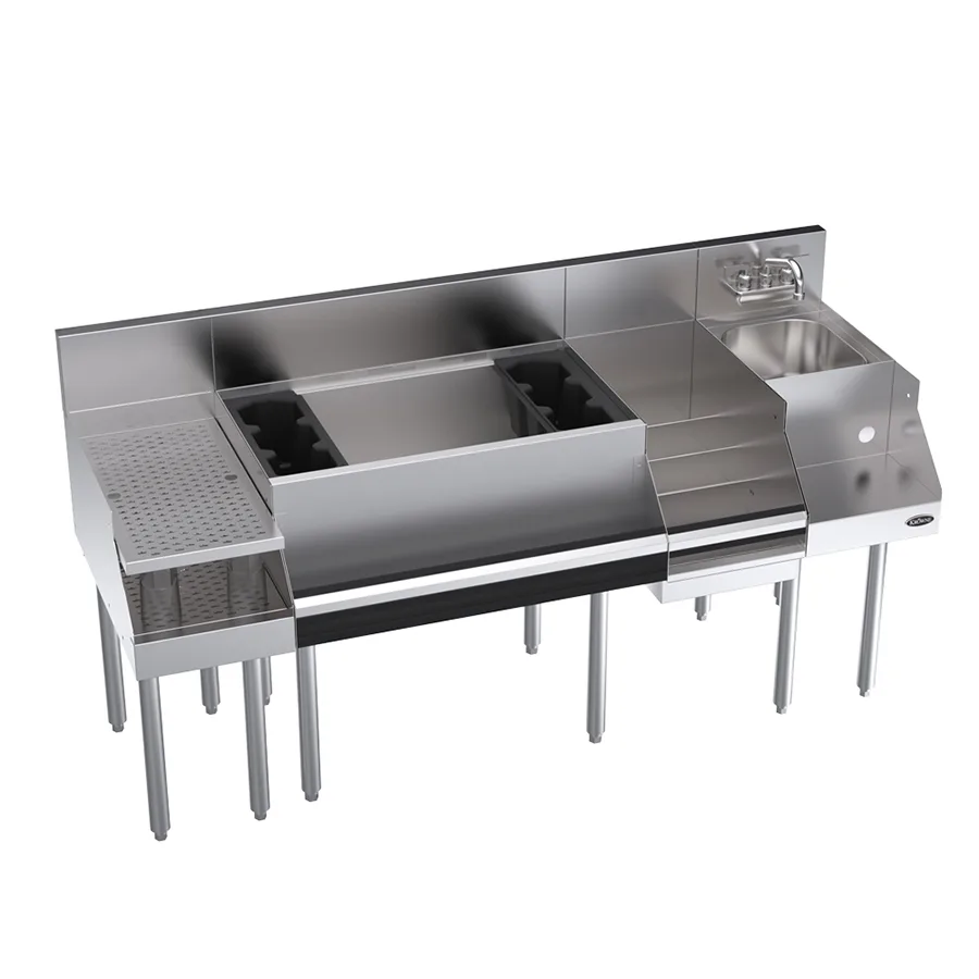 Krowne KR24-W66C-10 66" Blender Station Underbar Ice Bin/Cocktail Station w/ 10 Circuit - 92 lbs