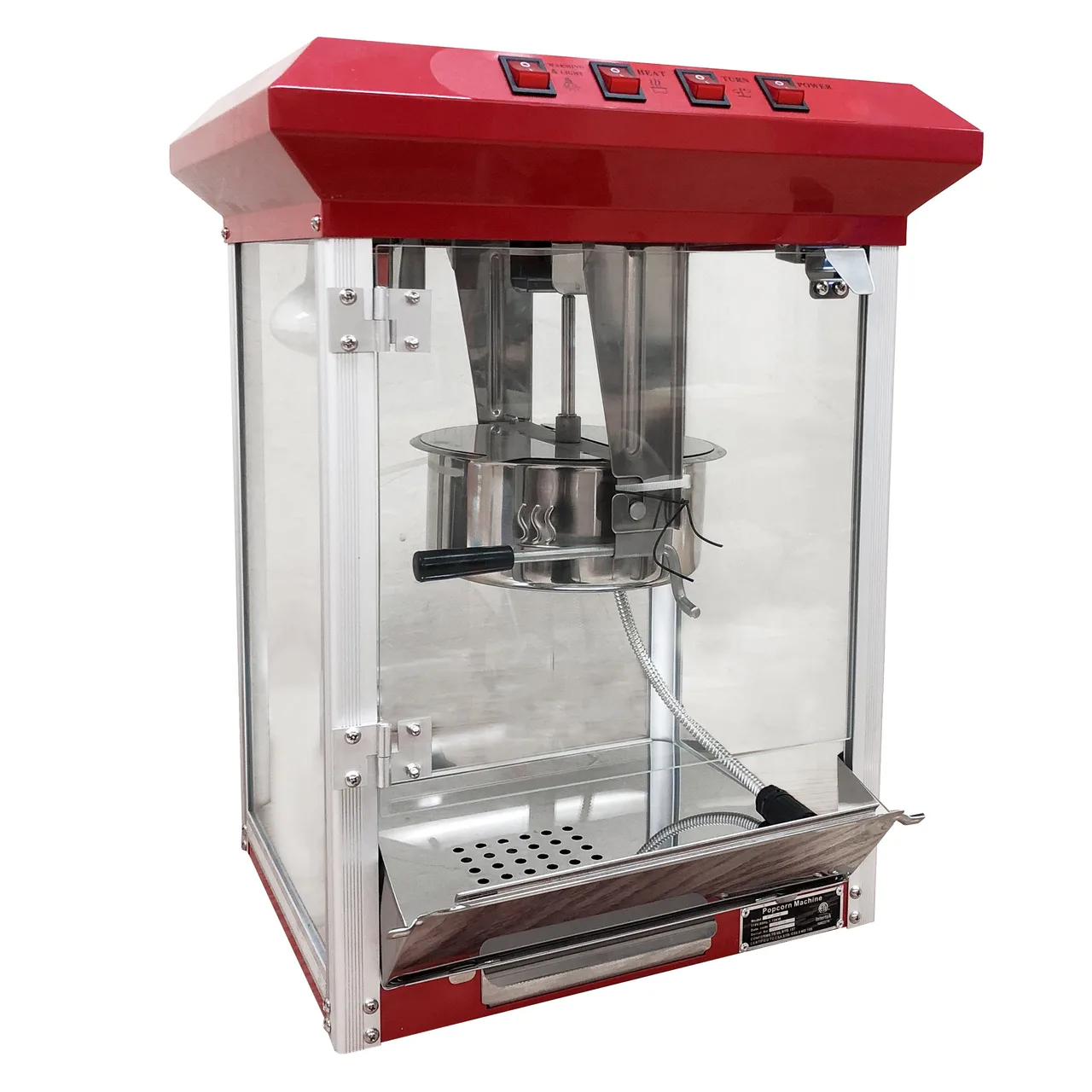 Adcraft PCM-8 8-Oz. Popcorn Machine by Admiral Craft w/ 23"W, 3-Switch Operation, Red Top