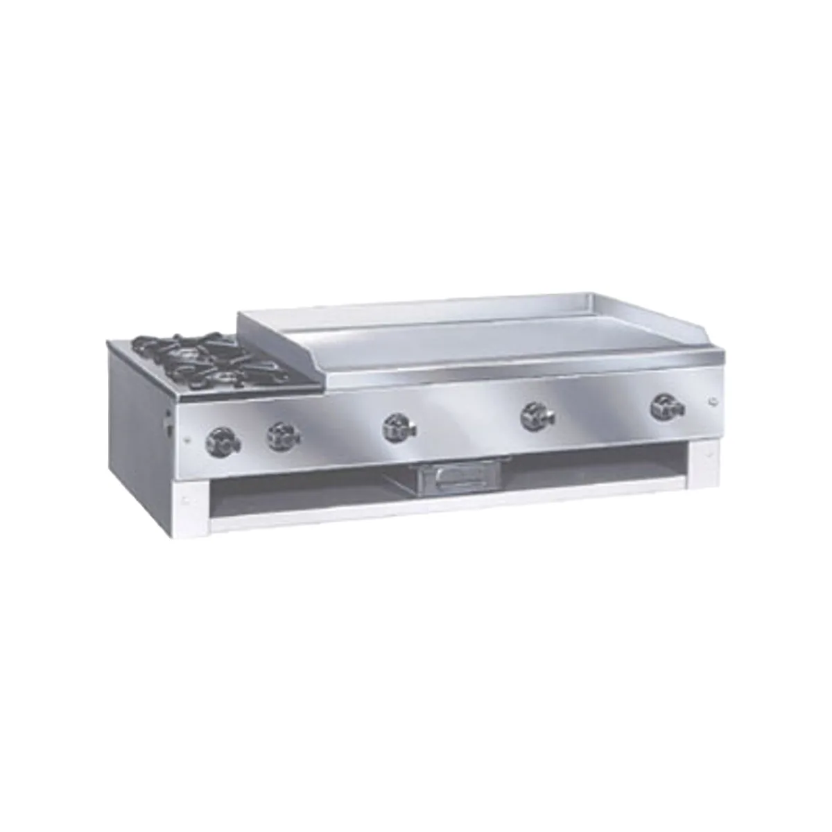 Comstock-Castle 10202 40" Countertop Gas Griddle/Hotplate Combo, Manual Controls, 72.000 BTU