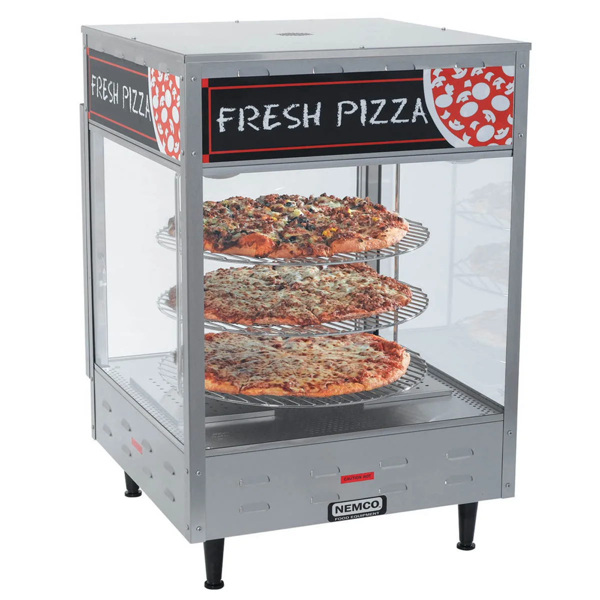 Nemco 6450 18" Full Service Countertop Pizza Merchandiser, 3 Shelves
