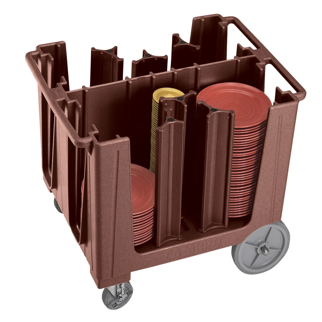 Cambro ADCS131 Granite Green Polyethylene Adjustable Dish Dolly, 28-5/8"W x 37-7/8"L, 201-400 Plate Capacity