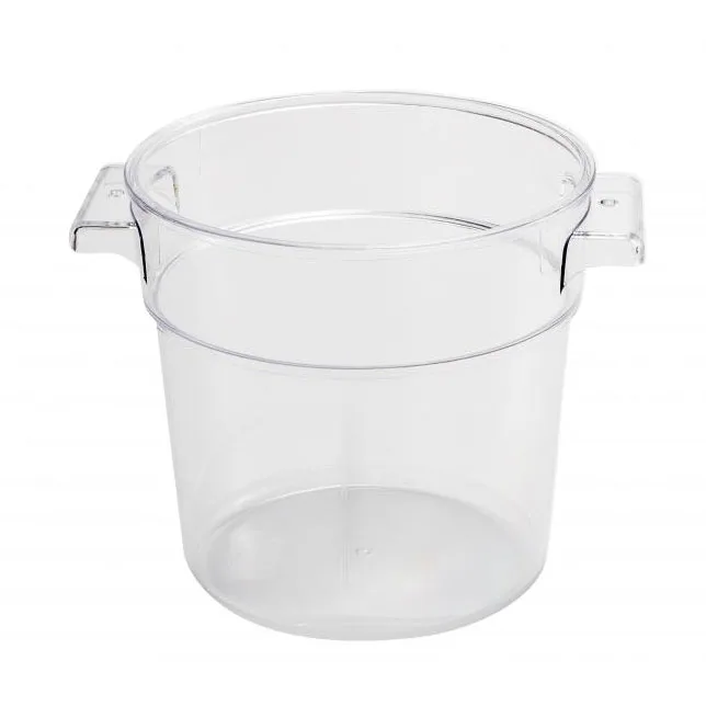 Omcan USA 80175 8-Qt Round Clear Polycarbonate Food Storage Container, 7-12 Qt, No Lid