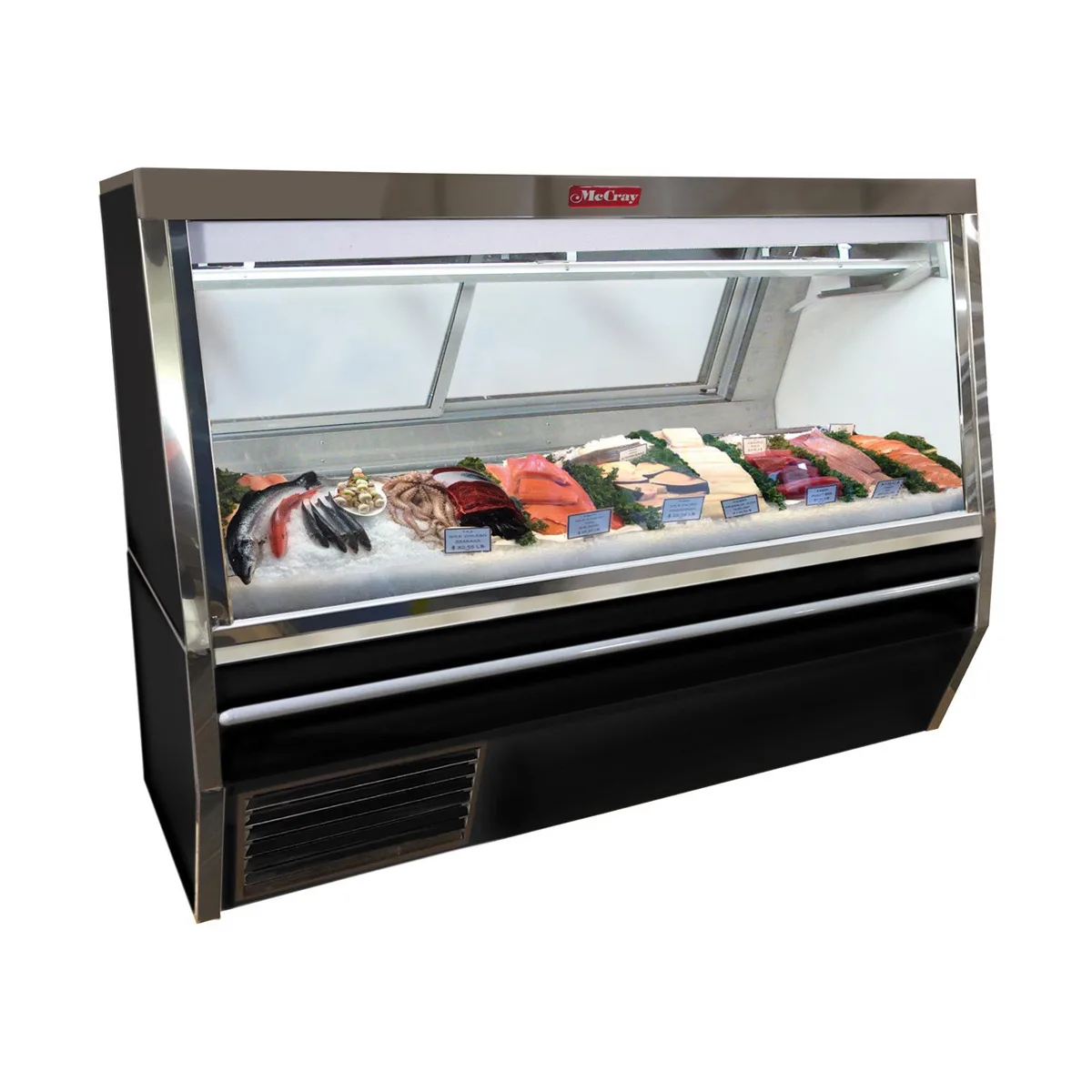 Howard-McCray R-CFS34N-12-BE-LED 144" Flat Refrigerated Seafood Display Case, Remote, Black