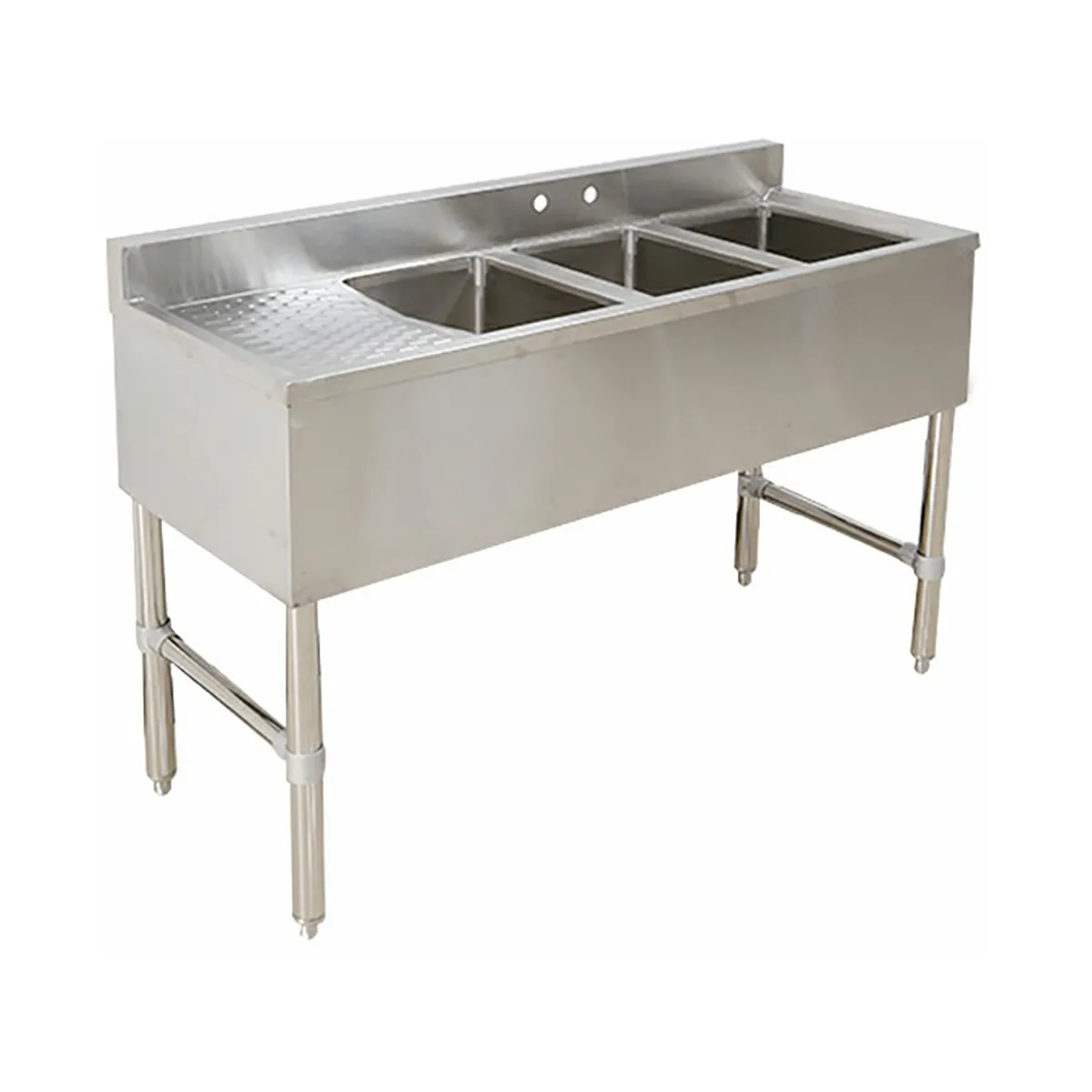 Klinger's Trading BAR3DL 49" Underbar Sink Units, 3 Compartment with Left Drainboard