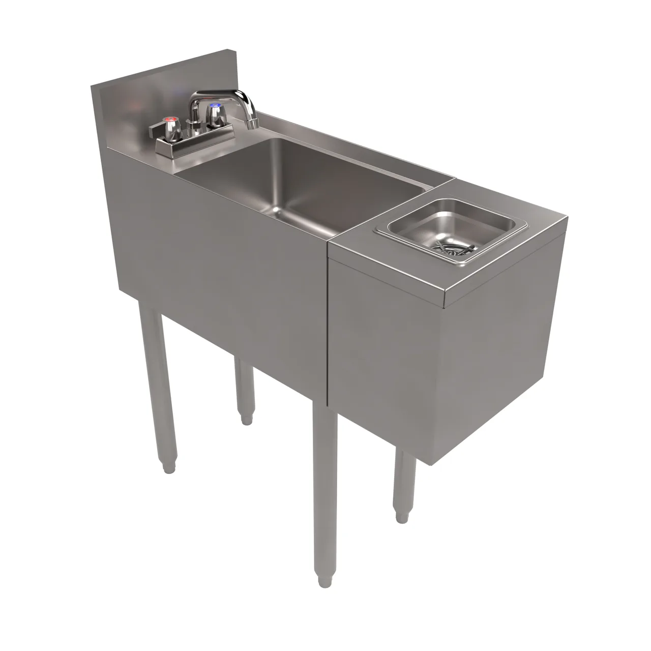 BK Resources UB4-21-SS12-GR-PG Underbar Sink Units, 1 Compartment without Drainboard