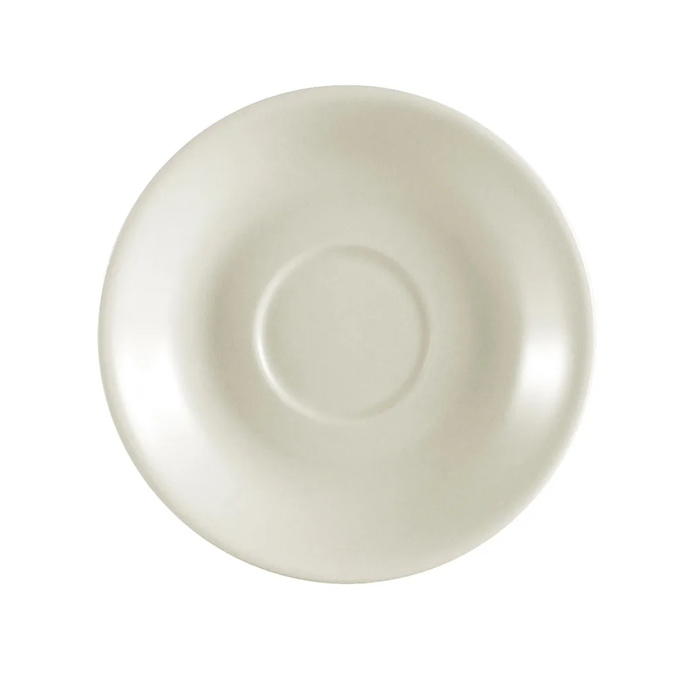 CAC China REC-36 Round Stoneware Saucer 4.5" Dia x 0.75" Ht White Dishwasher Safe - 1 Dozen