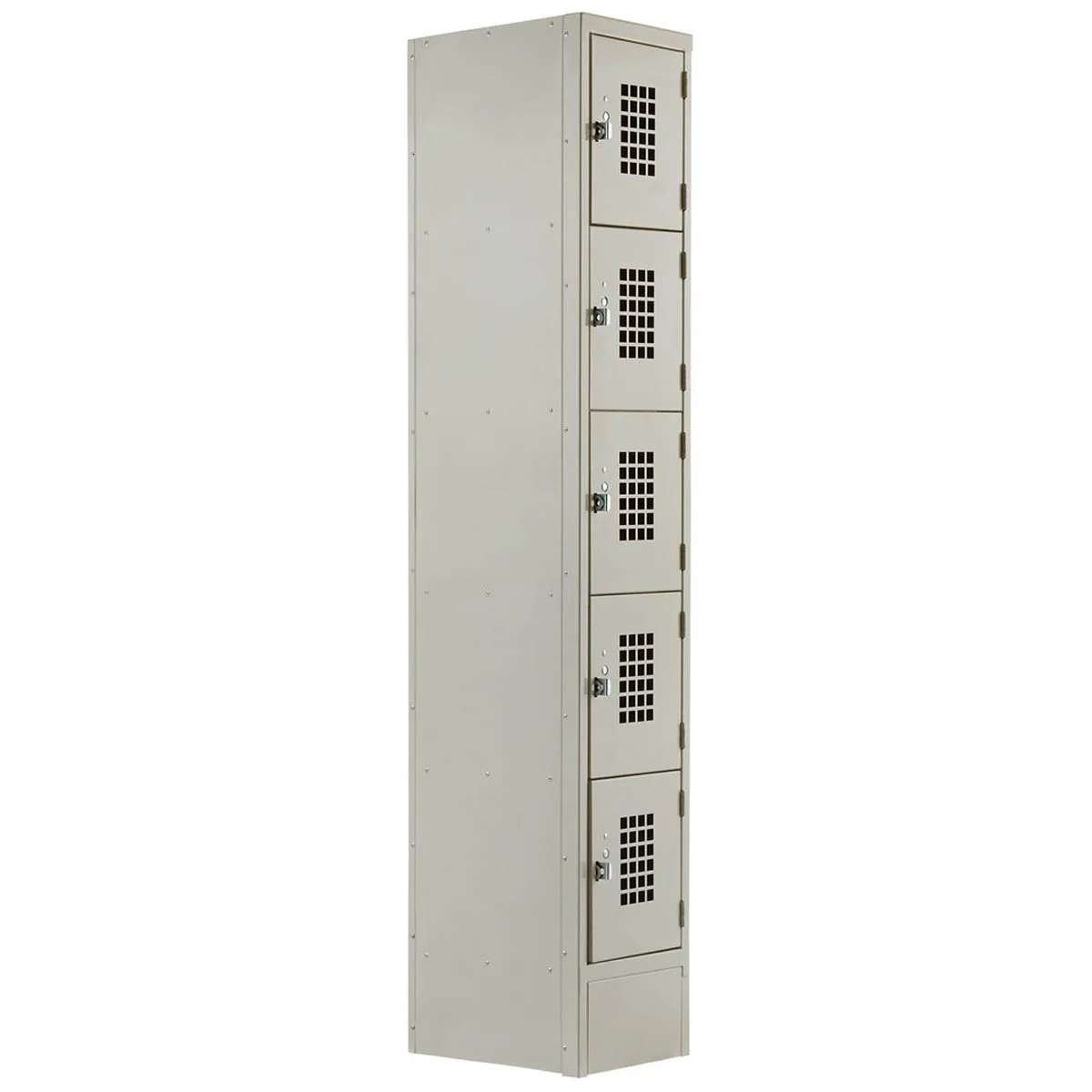 Winholt WL-55 Beige 1-Column Locker w/ (5) 10" x 12" x 12" Compartments, Perforated Doors