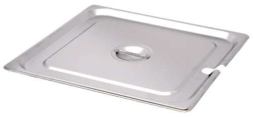 Omcan USA 80619 Stainless Steel 2/3‑Size Slotted Table Pan Cover with Handle, No Hinge, 12" x 12"