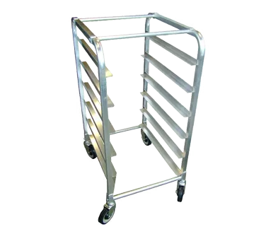 Omcan USA 13497 Mobile Half Size End Load Pan Rack w/ (6) 18" x 26" Pan Capacity, Curved Top