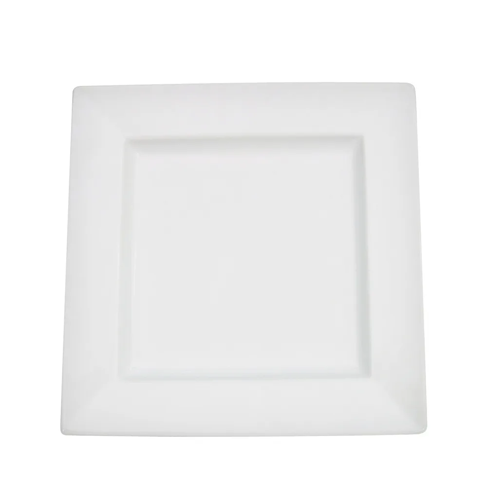 CAC China PNS-120 - Square Pasta Bowl, 22 oz, 12" Super White Porcelain, Dishwasher Safe - 1 Dozen