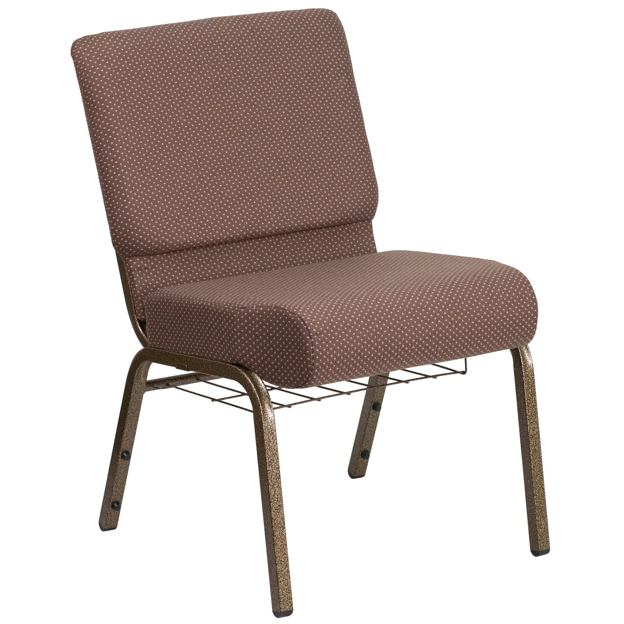 Flash Furniture FD-CH0221-4-GV-BNDOT-BAS-GG Hercules Series Extra Wide Stacking Church Chair, 800 lb. weight capacity, dot patterned fabric, gold vein finish