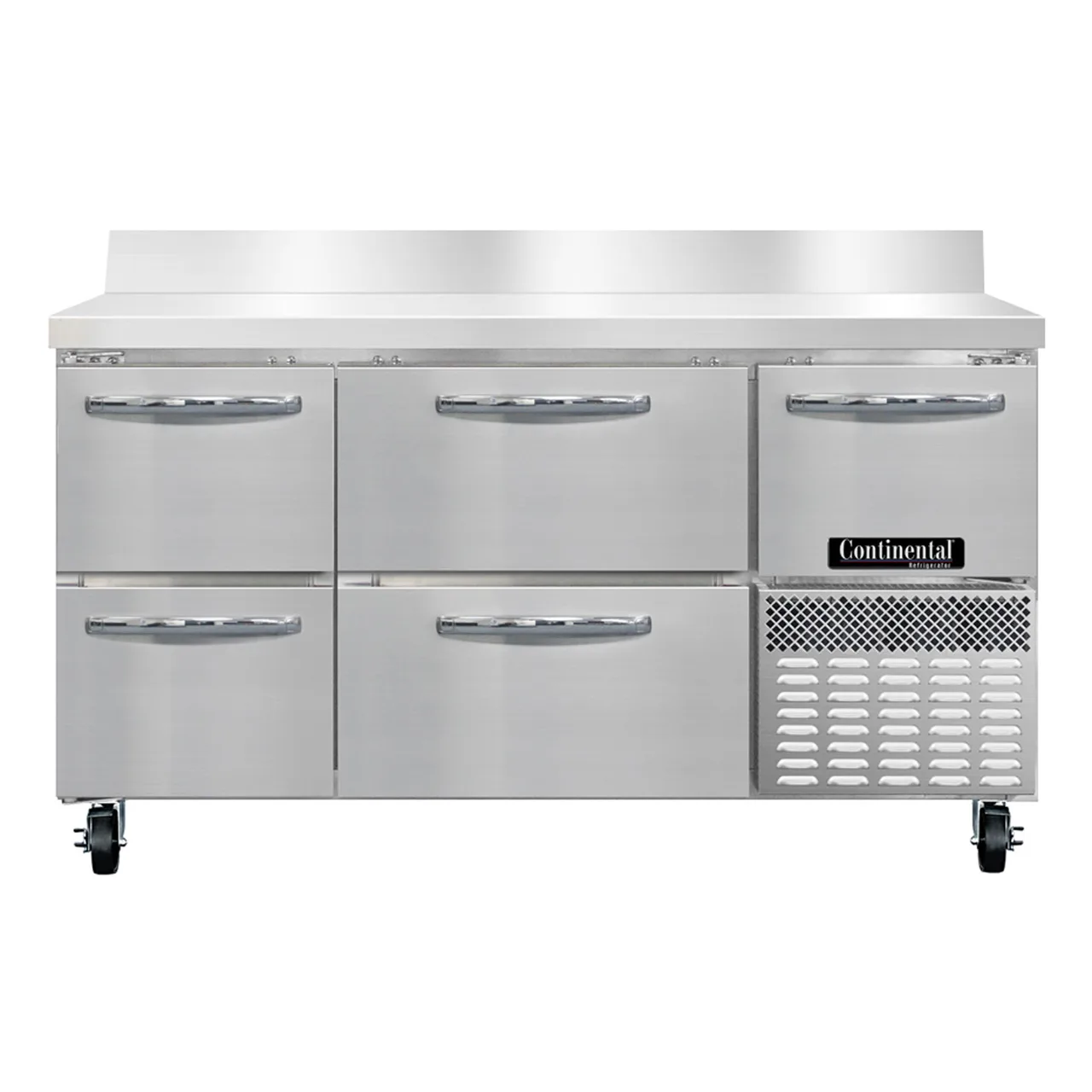 Continental Refrigerator RA60SNBS-D 60" Worktop Refrigerator w/ 4 Drawers & 1 Half Door