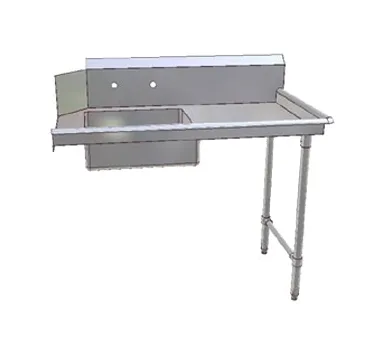 John Boos JDTS-20-72R-X 72" Straight Soiled Dishtable w/ Right Table, Pre-Rinse Sink, 10" Backsplash
