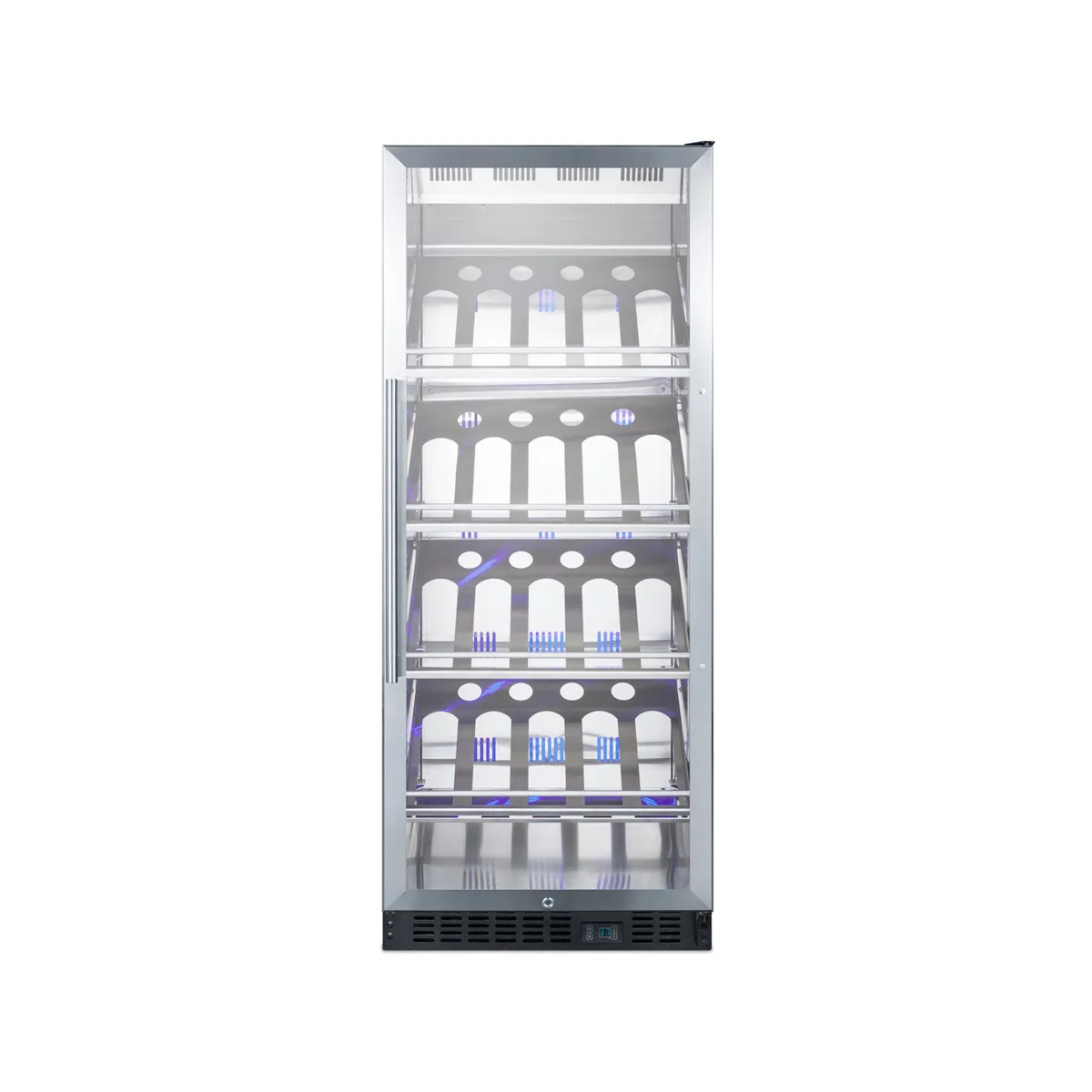 Summit SCR1156CHCSS 24" Glass Door Wine Refrigerator, Single Temperature, 25 Bottles