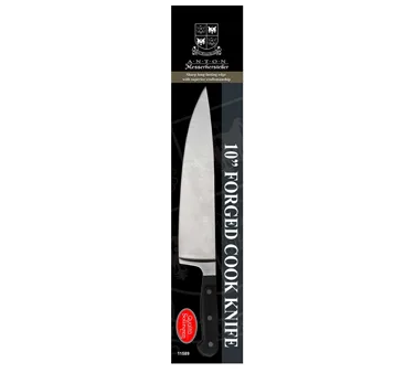 Omcan USA 21885 - 10"-11" Forged Chef Knife, Stainless Steel Blade, Black Plastic Handle, Anton